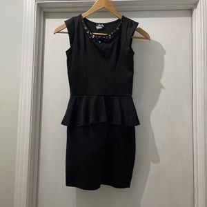Short black dress with jewels